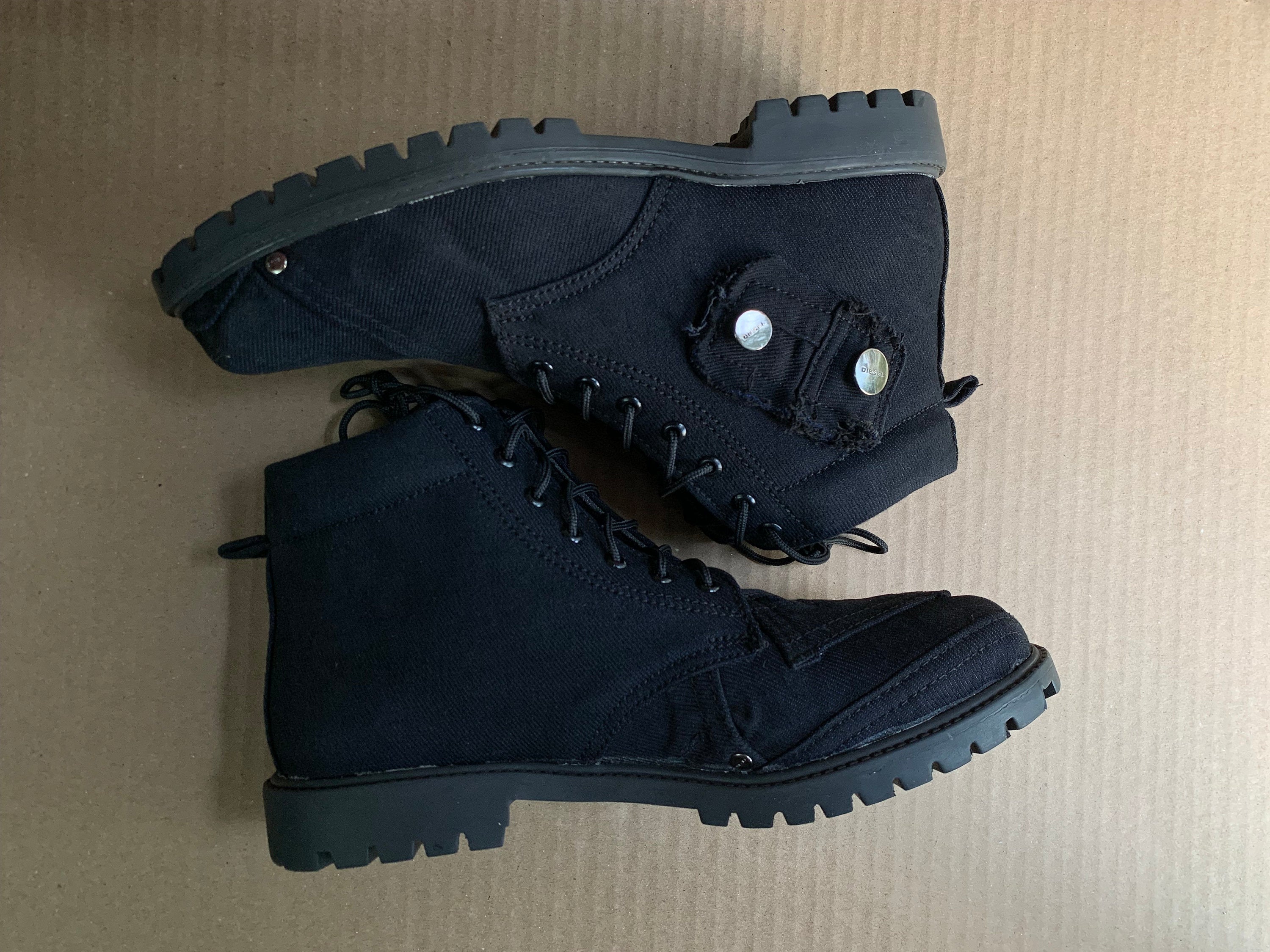 Upcycled Denim Boots with Padded Interior (UK9/EU43/US10.5)