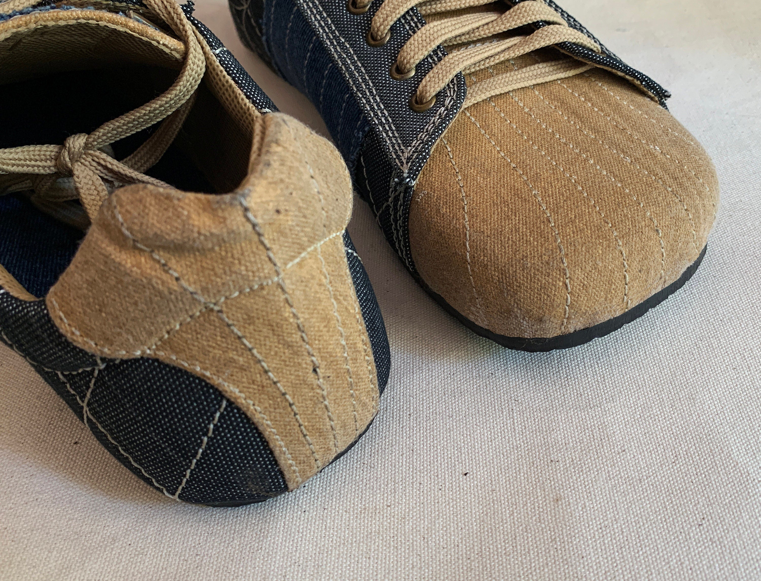 Upcycled Tarpaulin Low Top Sneakers, Vegan Tire Sole (US 9.5 / EU 43)