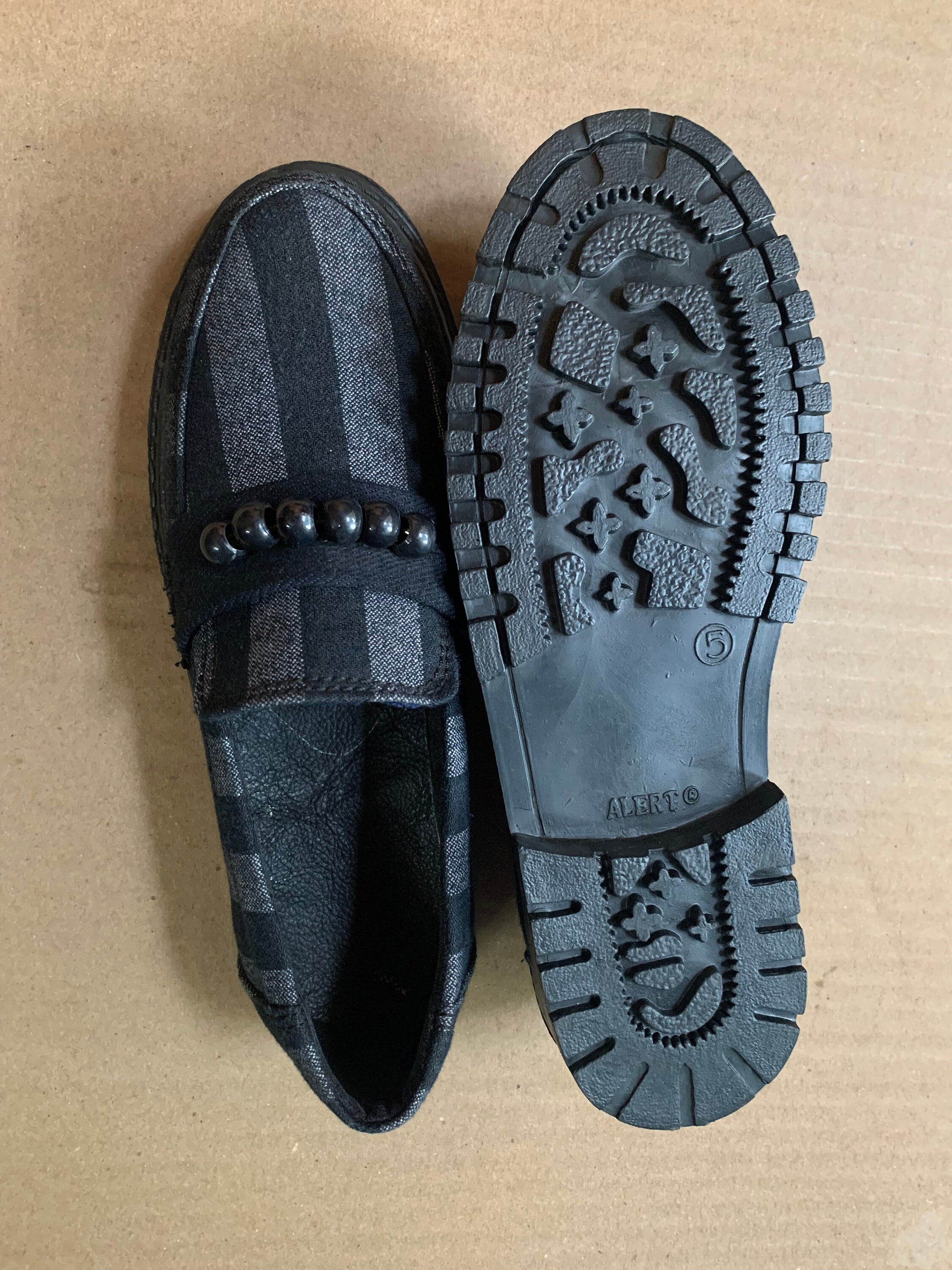 Upcycled Denim Loafer with Bead Detail (UK5/EU38/US6.5)