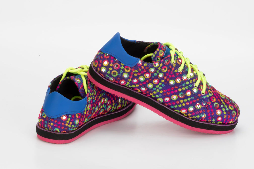 Upcycled Mirrorwork Fabric Sneakers  (UK6/EU39/US7.5)