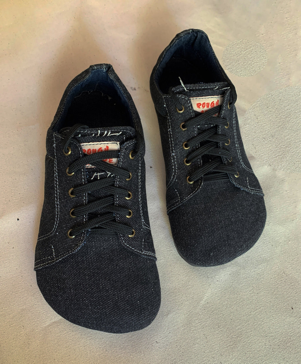 Japan Vibe Barefoot Sneaker I Black Denim I US 8 I UK7.5 I Tire Sole I Light and Flexible I One of a kind I Customization Available I
