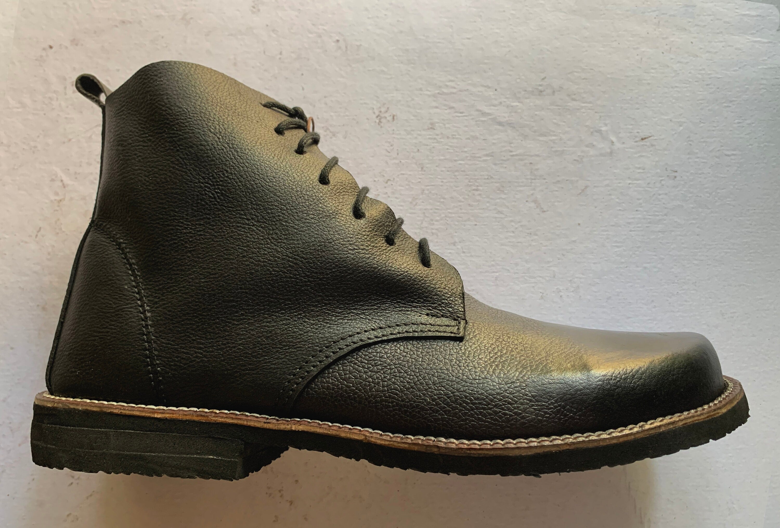 Barefoot Leather Boots with Rubber Sole I UK8/EU43 I Customization Available