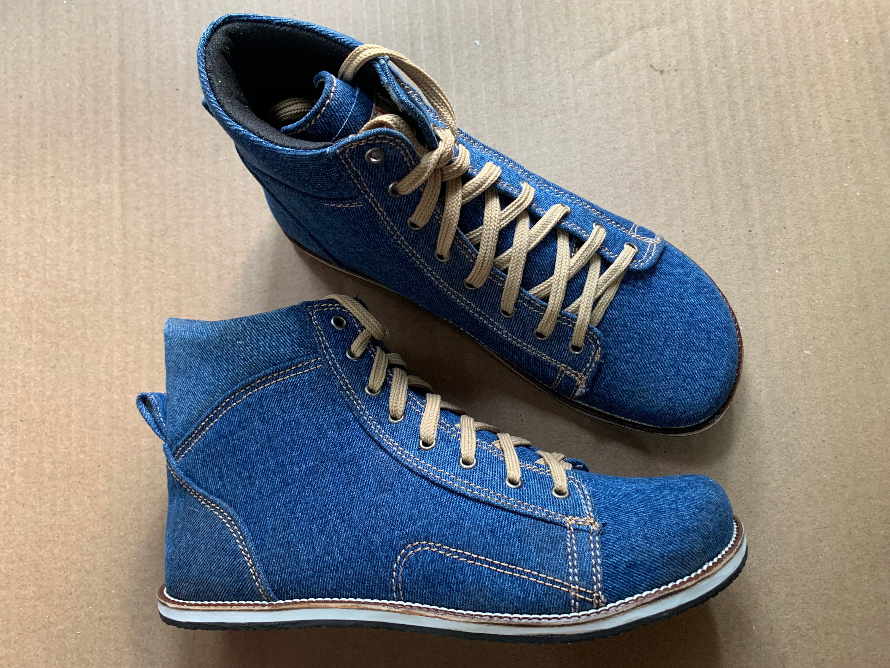 Upcycled Denim Boot Made with Tyre Soles (UK8/EU42/8.5)