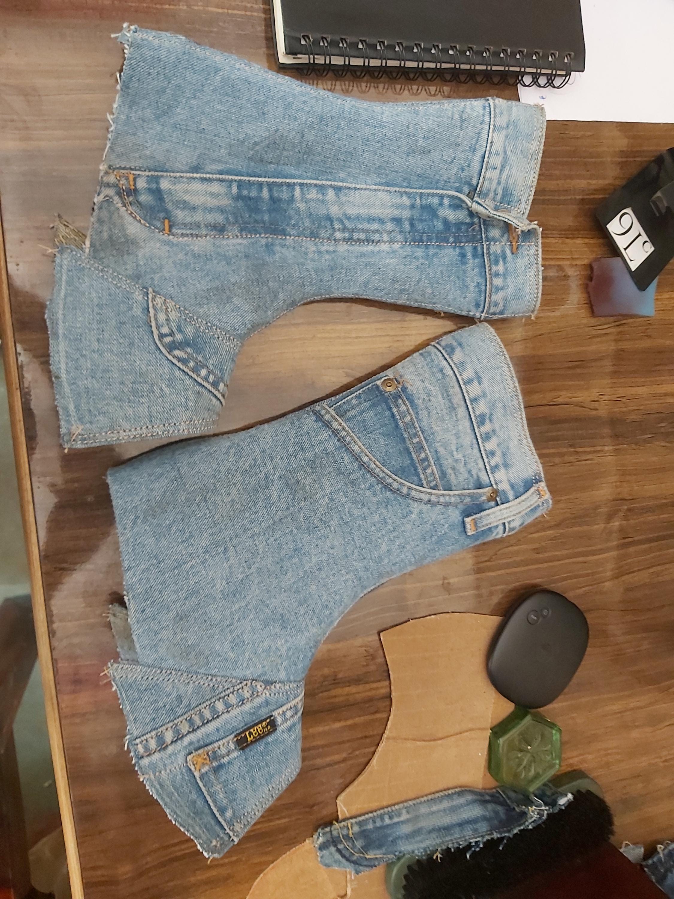 Custom Embroidered Denim Shoe Uppers | Made-to-Order Pattern Development