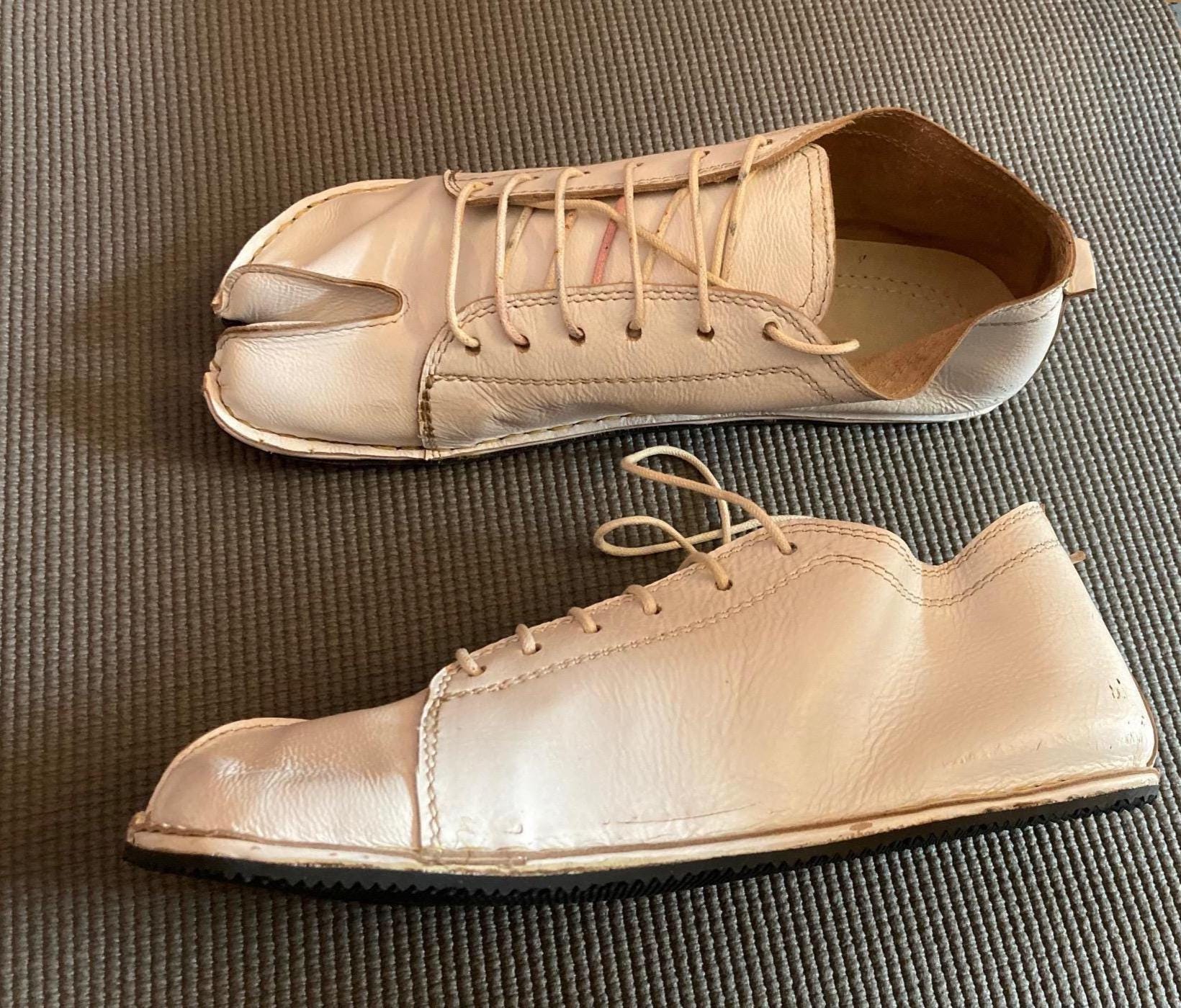 Handmade Leather Tabi Shoe: Custom Barefoot Split Toe
