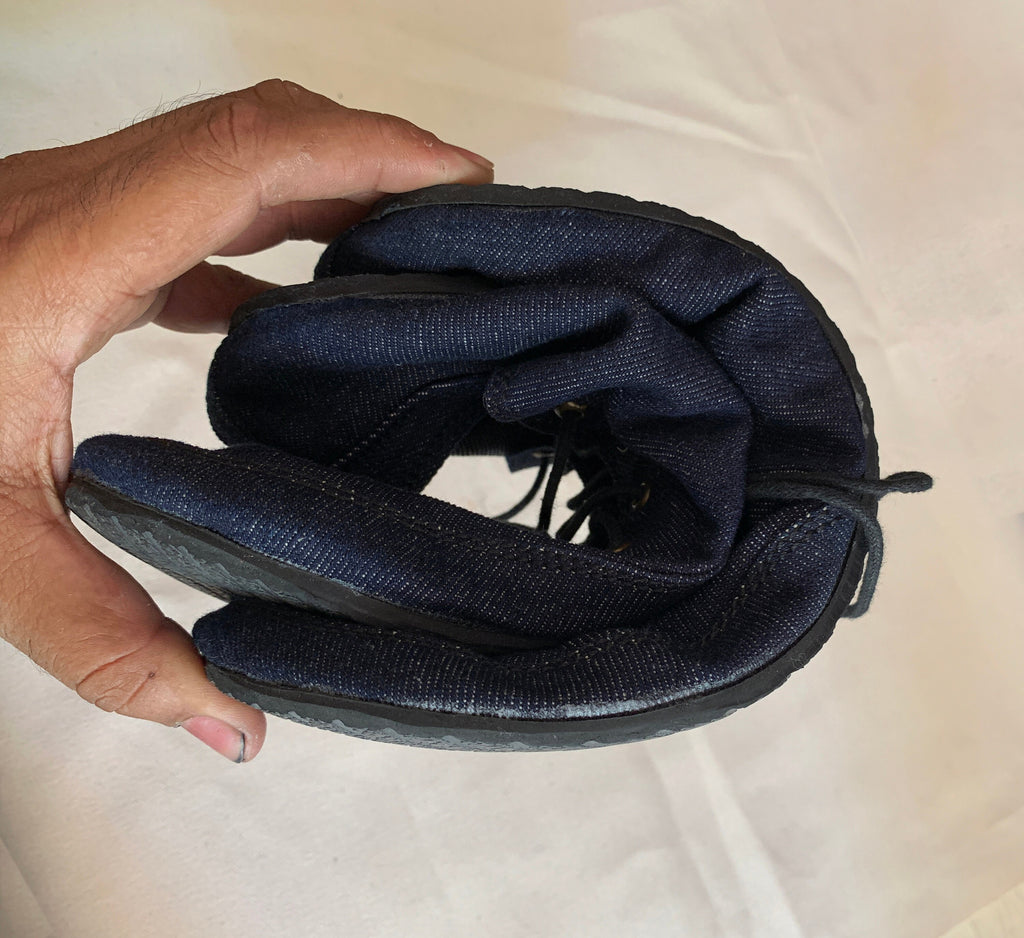 Upcycled Denim Vegan Barefoot Sneakers: Tire Sole, US 10 / EU 43