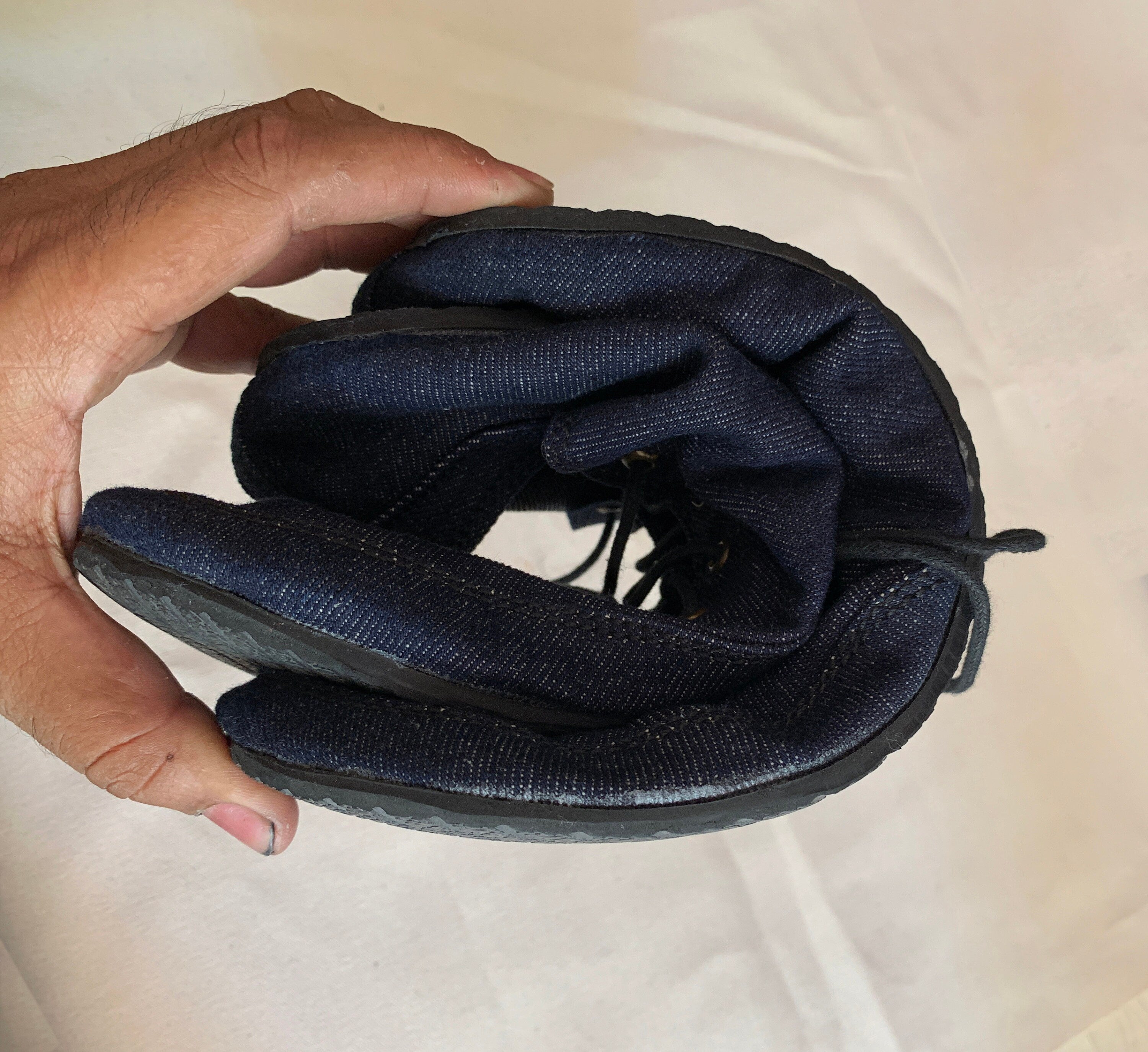 Upcycled Denim Vegan Barefoot Sneakers: Tire Sole, US 10 / EU 43