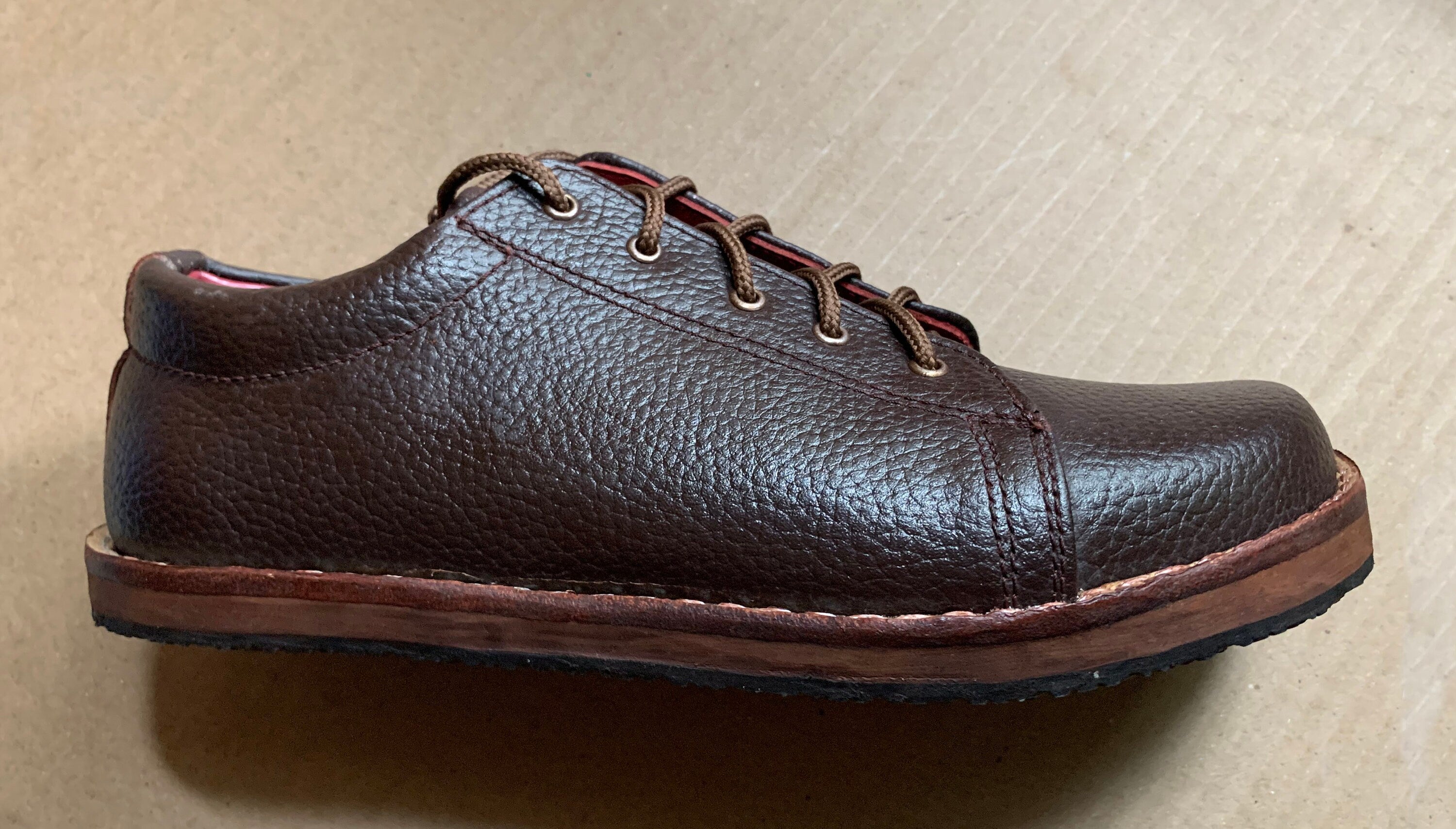 Barefoot Transition Leather Lace-Ups with Tire  Soles (UK8/EU42/US8.5)