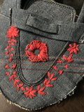 Custom Embroidered Denim Shoe Uppers | Made-to-Order Pattern Development