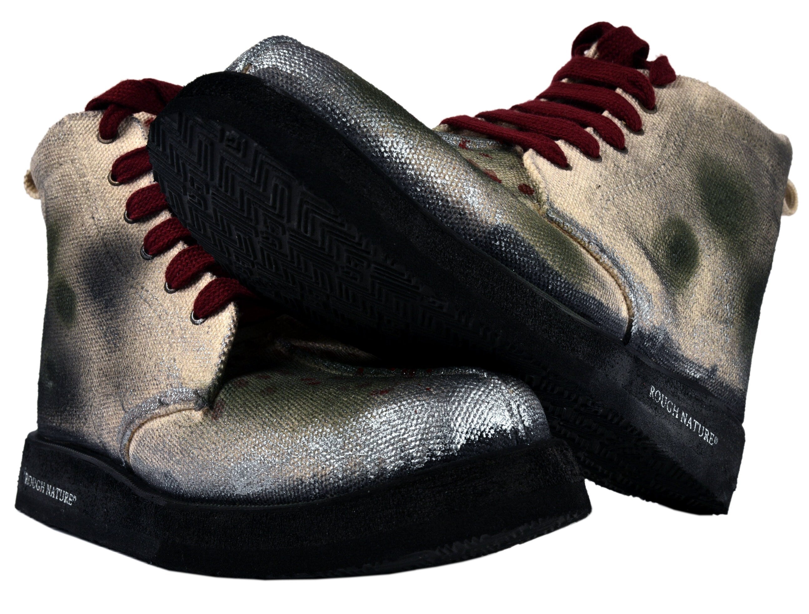 Heavy Canvas mid top boot with genuine leather lining and rubber sole