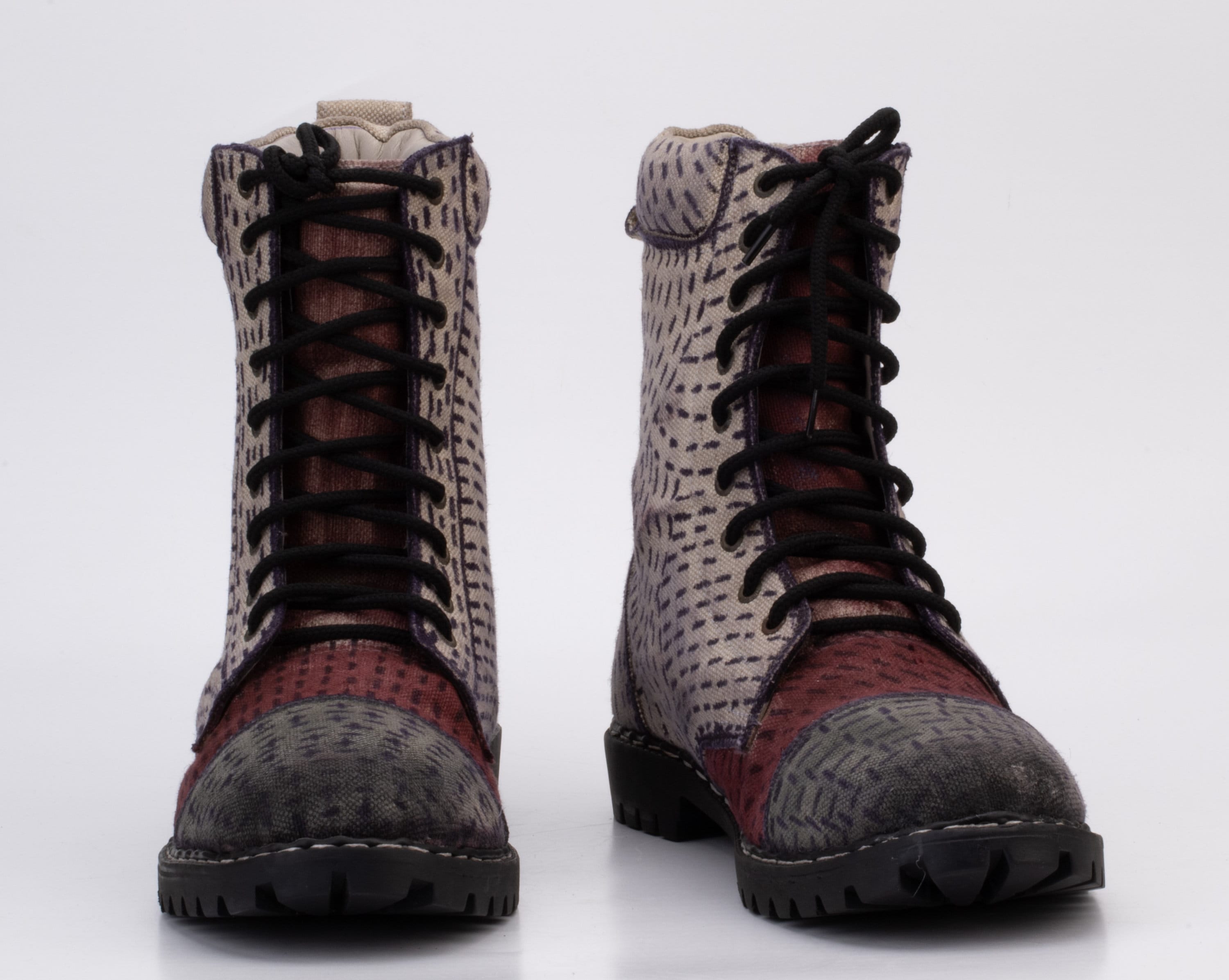 Handcrafted High-Top Cotton Canvas Boot with Leather Lining (UK9/EU43/US10 is Available)