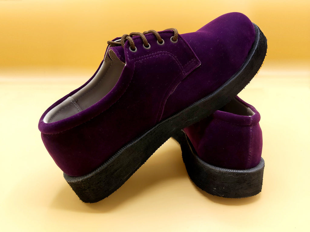 Partywear Derby Shoe made with non-shiny velvet and rubber sole, handmade, bohemian style