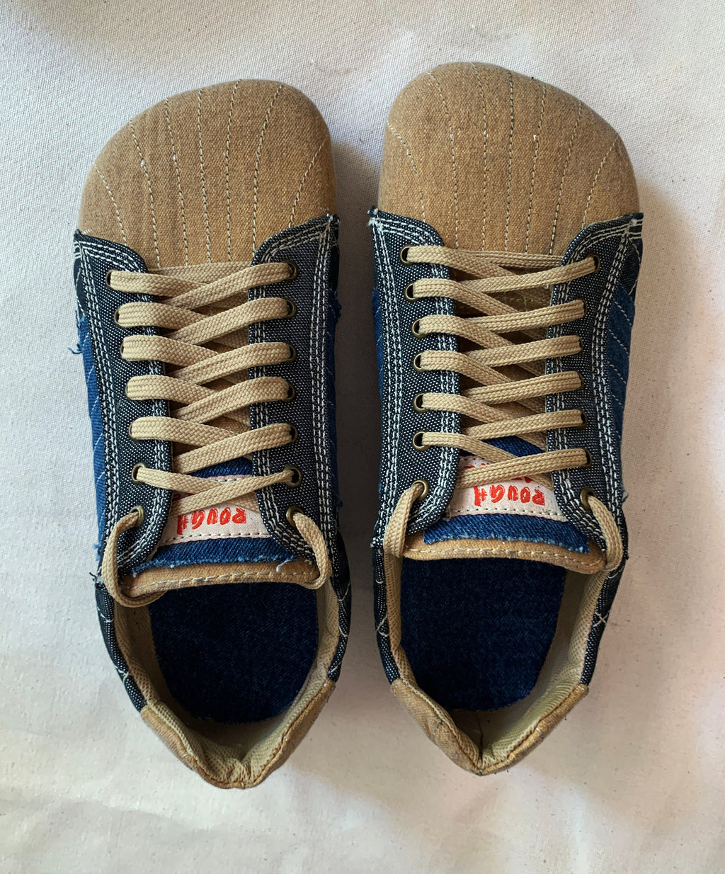 Upcycled Tarpaulin Low Top Sneakers, Vegan Tire Sole (US 9.5 / EU 43)