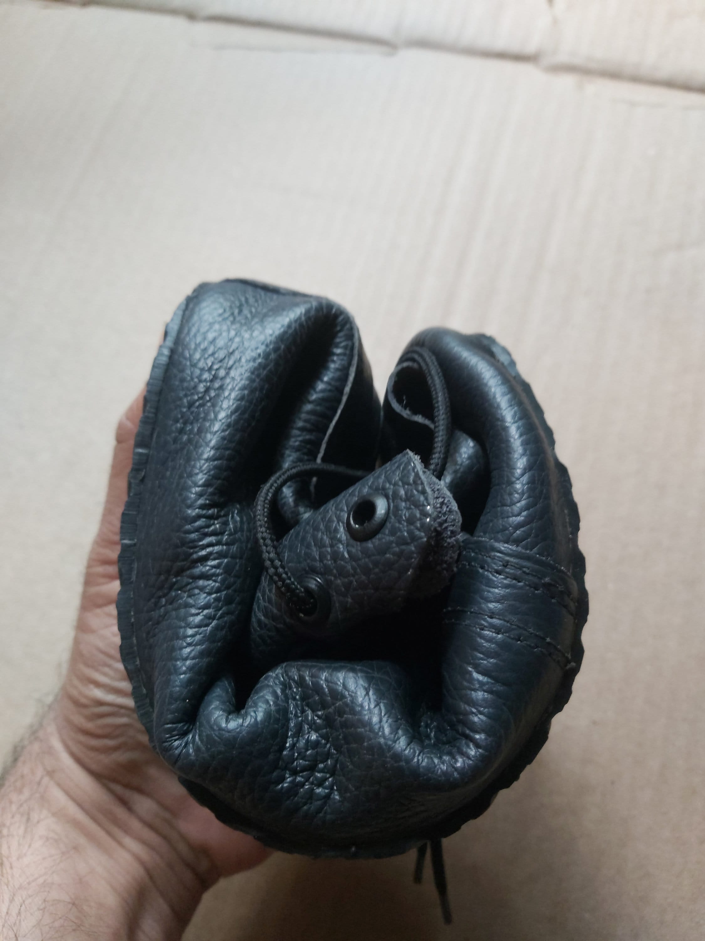 Barefoot Soft and Flexible Genuine Leather Shoes Lace-Ups with tire Soles