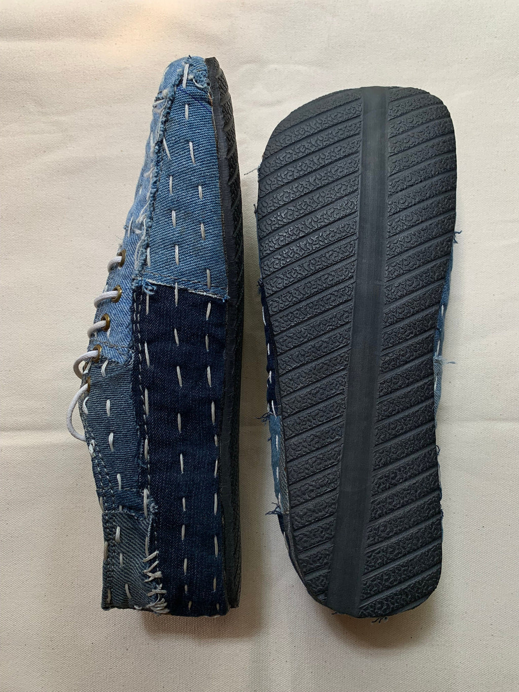 Sashiko Denim Barefoot Shoe I Size 6 I Customization Available