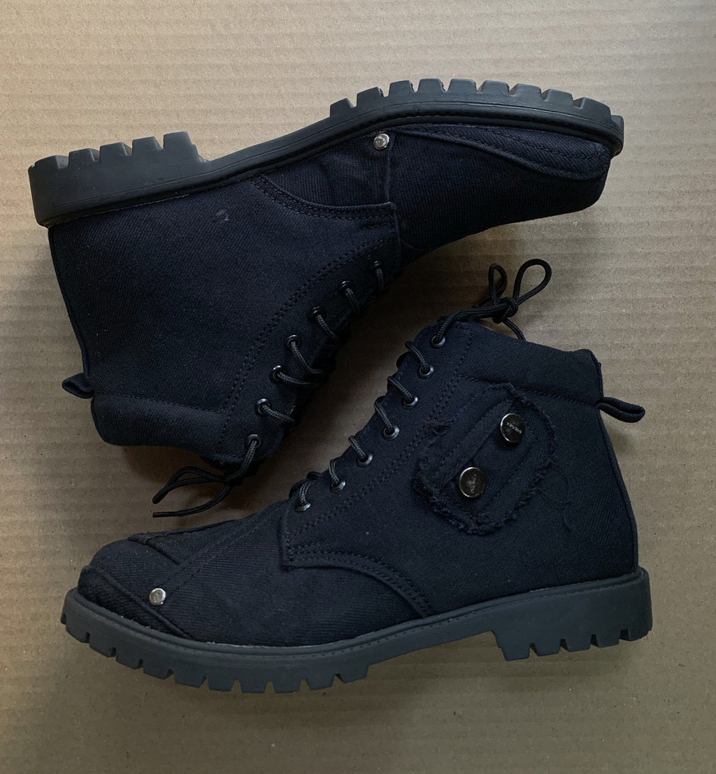 Upcycled Denim Boots with Padded Interior (UK9/EU43/US10.5)