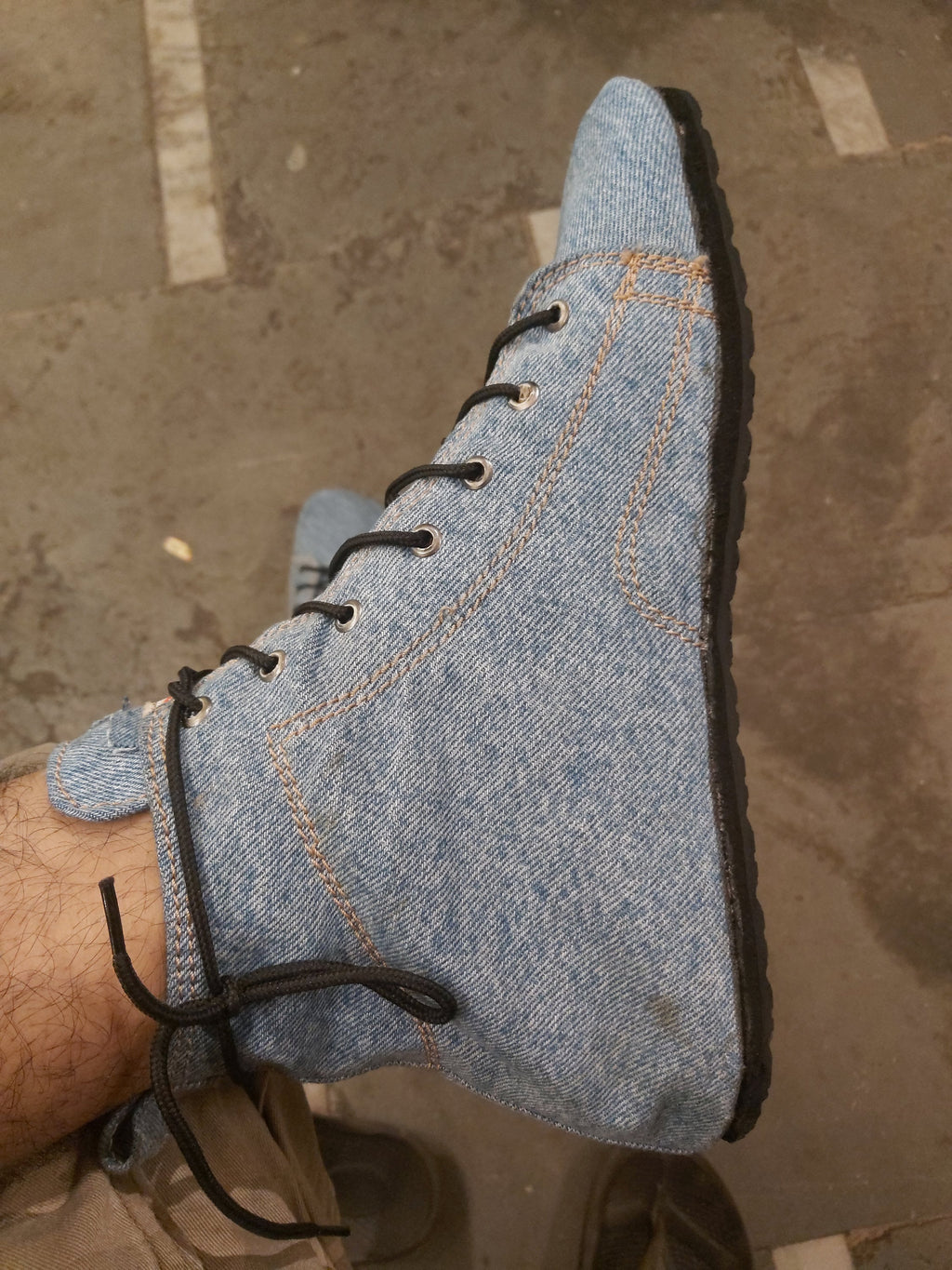 Flexible Barefoot Shoes Made with Upcycled Denim UK8/EU42/US9.5 I 5mm Tire Sole