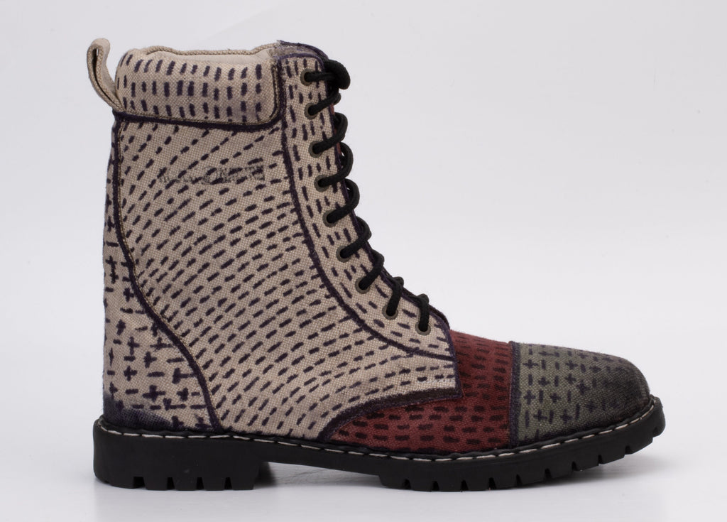 Handcrafted High-Top Cotton Canvas Boot with Leather Lining (UK9/EU43/US10 is Available)