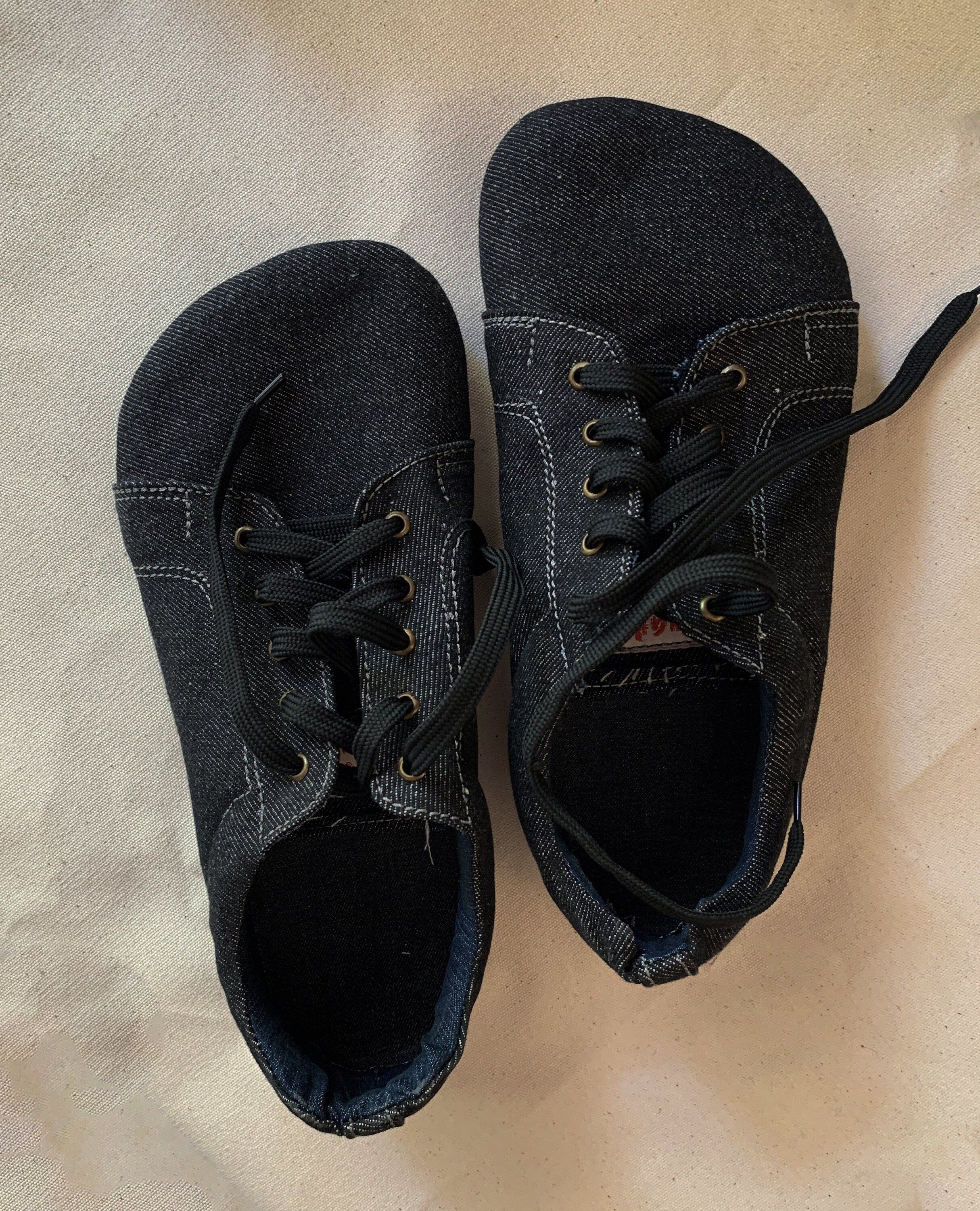 Japan Vibe Barefoot Sneaker I Black Denim I US 8 I UK7.5 I Tire Sole I Light and Flexible I One of a kind I Customization Available I