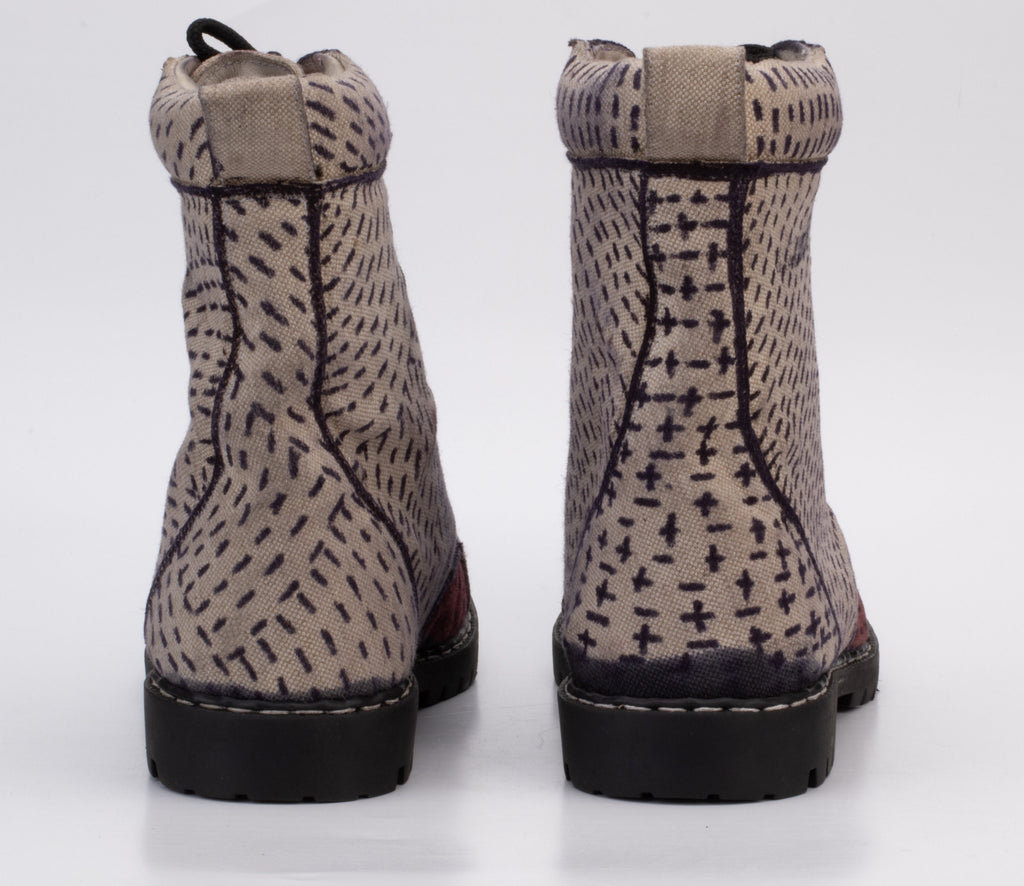 Handcrafted High-Top Cotton Canvas Boot with Leather Lining (UK9/EU43/US10 is Available)