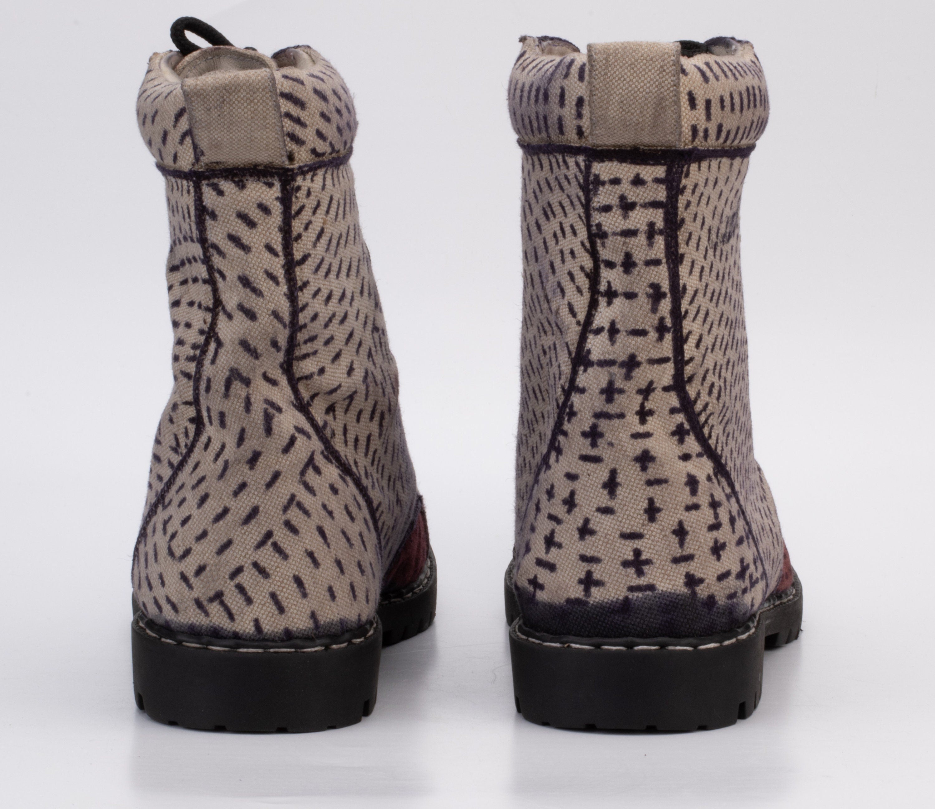 Handcrafted High-Top Cotton Canvas Boot with Leather Lining (UK9/EU43/US10 is Available)