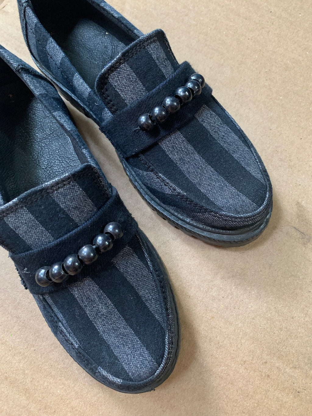 Upcycled Denim Loafer with Bead Detail (UK5/EU38/US6.5)