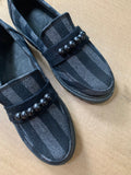 Upcycled Denim Loafer with Bead Detail (UK5/EU38/US6.5)