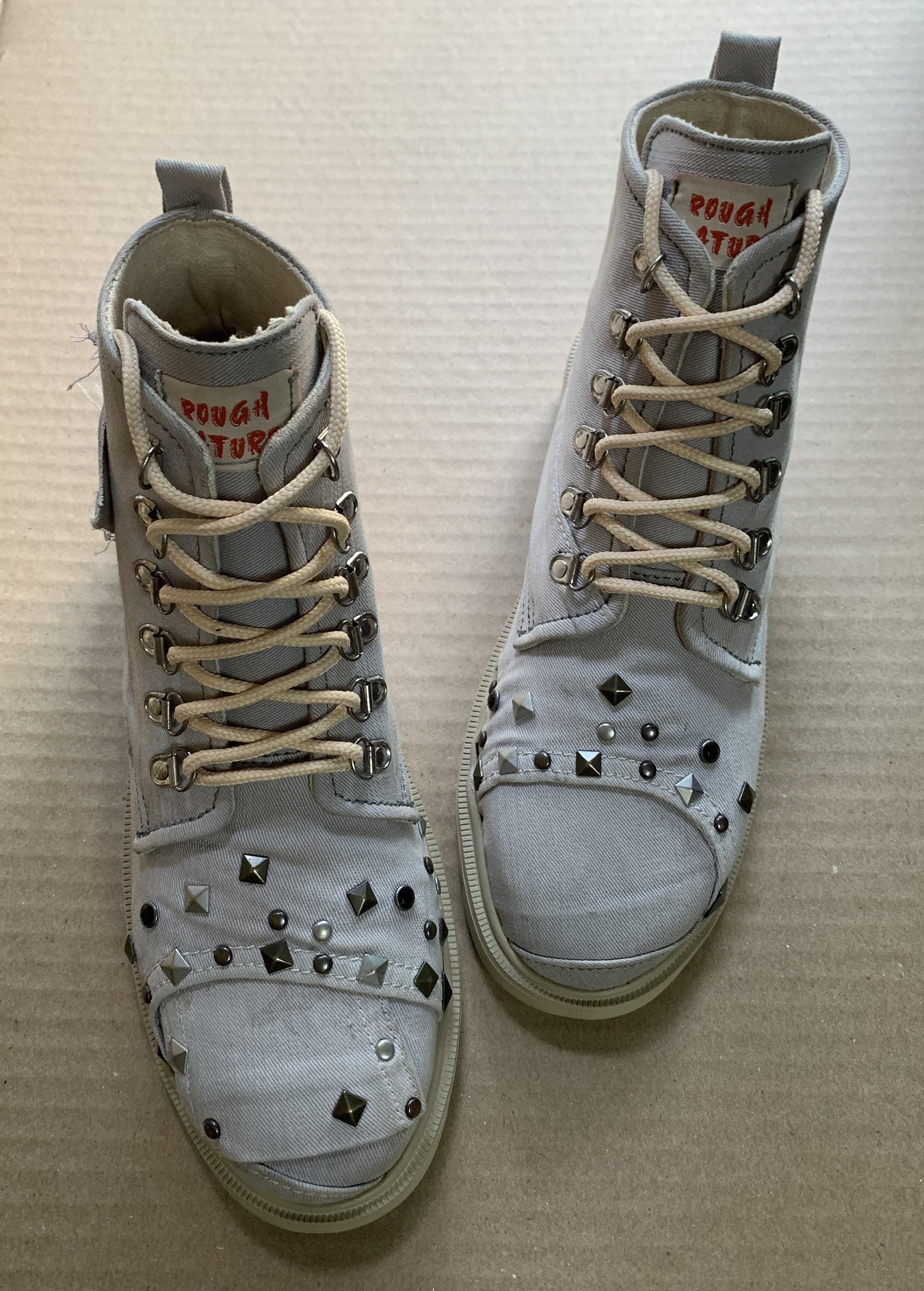 Upcycled Denim Boots with Lightweight Sole,  (UK8/EU42/US 9.5)