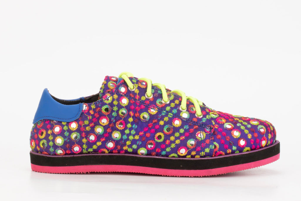 Upcycled Mirrorwork Fabric Sneakers  (UK6/EU39/US7.5)