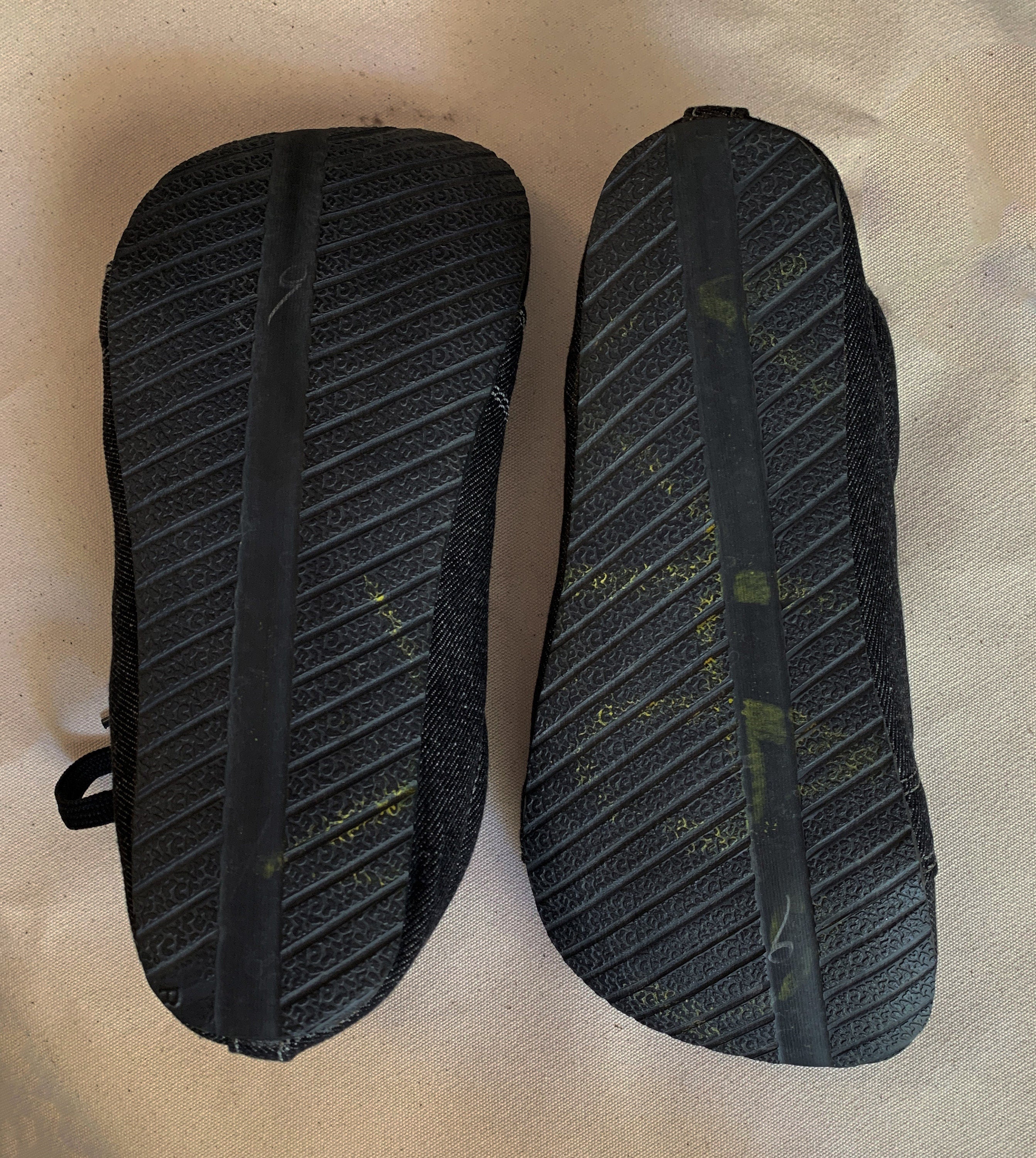 Japan Vibe Barefoot Sneaker I Black Denim I US 8 I UK7.5 I Tire Sole I Light and Flexible I One of a kind I Customization Available I