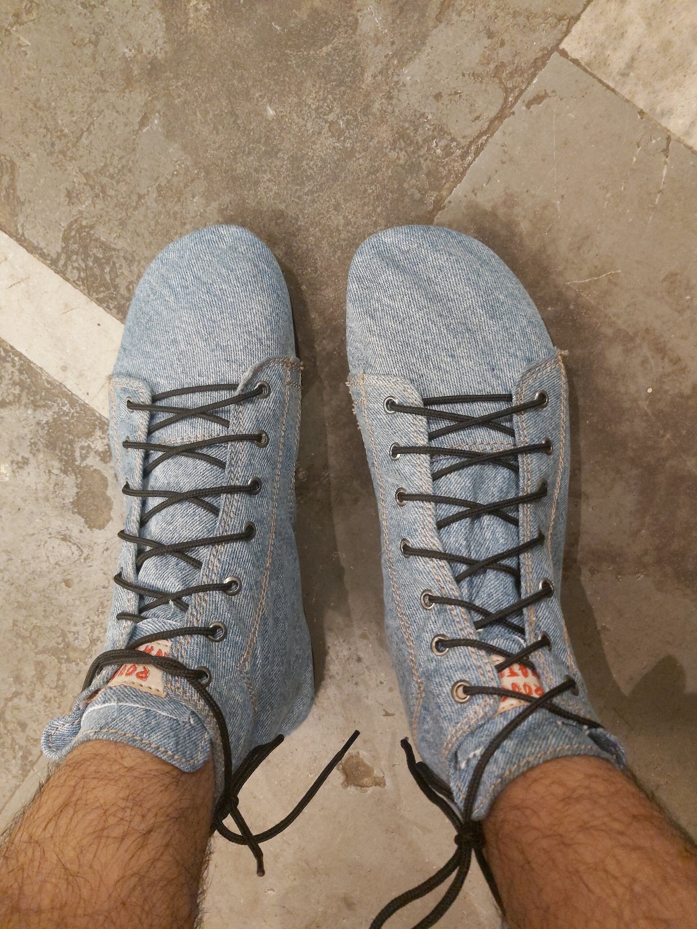 Flexible Barefoot Shoes Made with Upcycled Denim UK8/EU42/US9.5 I 5mm Tire Sole