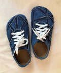 Upcycled Denim Barefoot Sneaker I US5 I UK4.5 I EU 38 I Tire Sole I Handmade I One of kind I Vegan I Unisex I Light and Flexible
