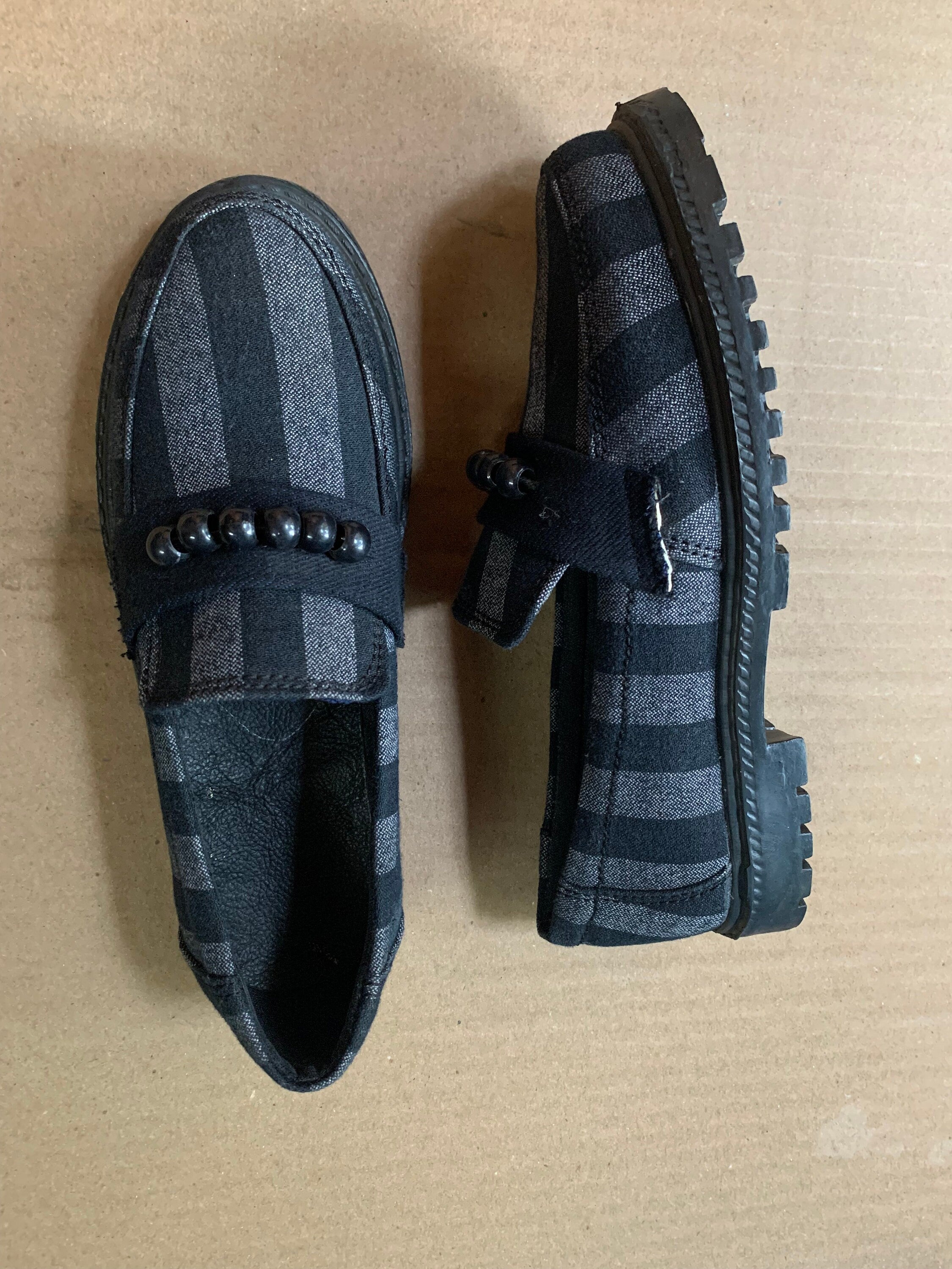 Upcycled Denim Loafer with Bead Detail (UK5/EU38/US6.5)