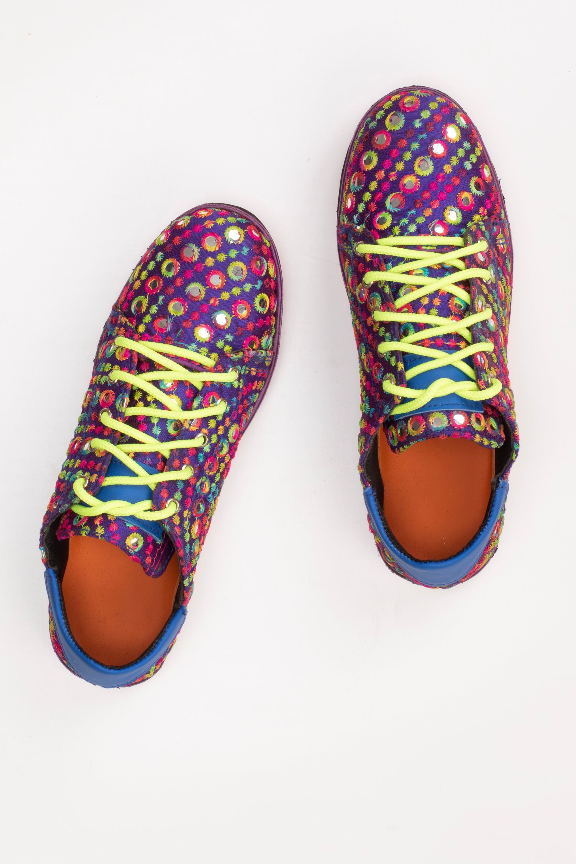Upcycled Mirrorwork Fabric Sneakers  (UK6/EU39/US7.5)