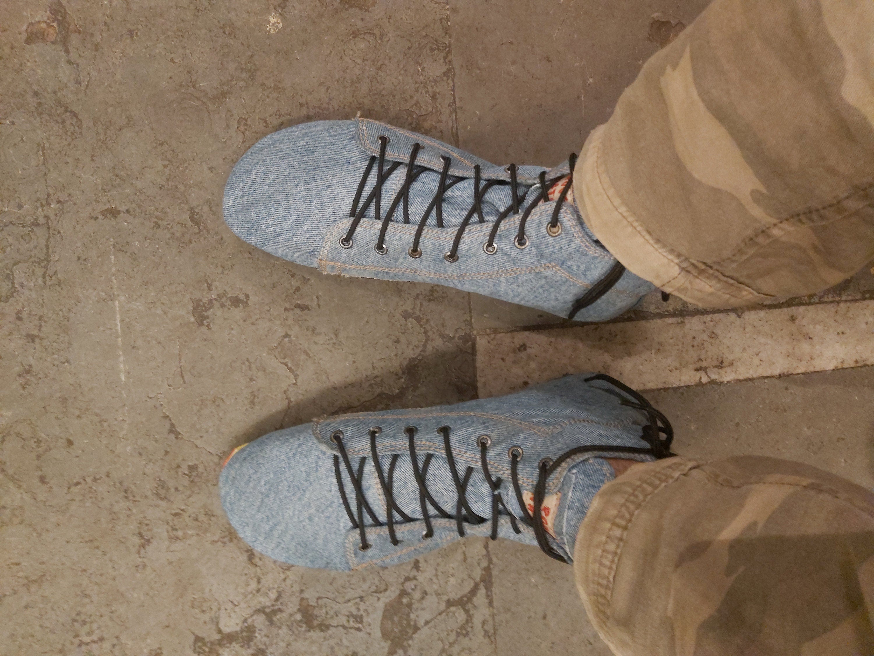 Flexible Barefoot Shoes Made with Upcycled Denim UK8/EU42/US9.5 I 5mm Tire Sole