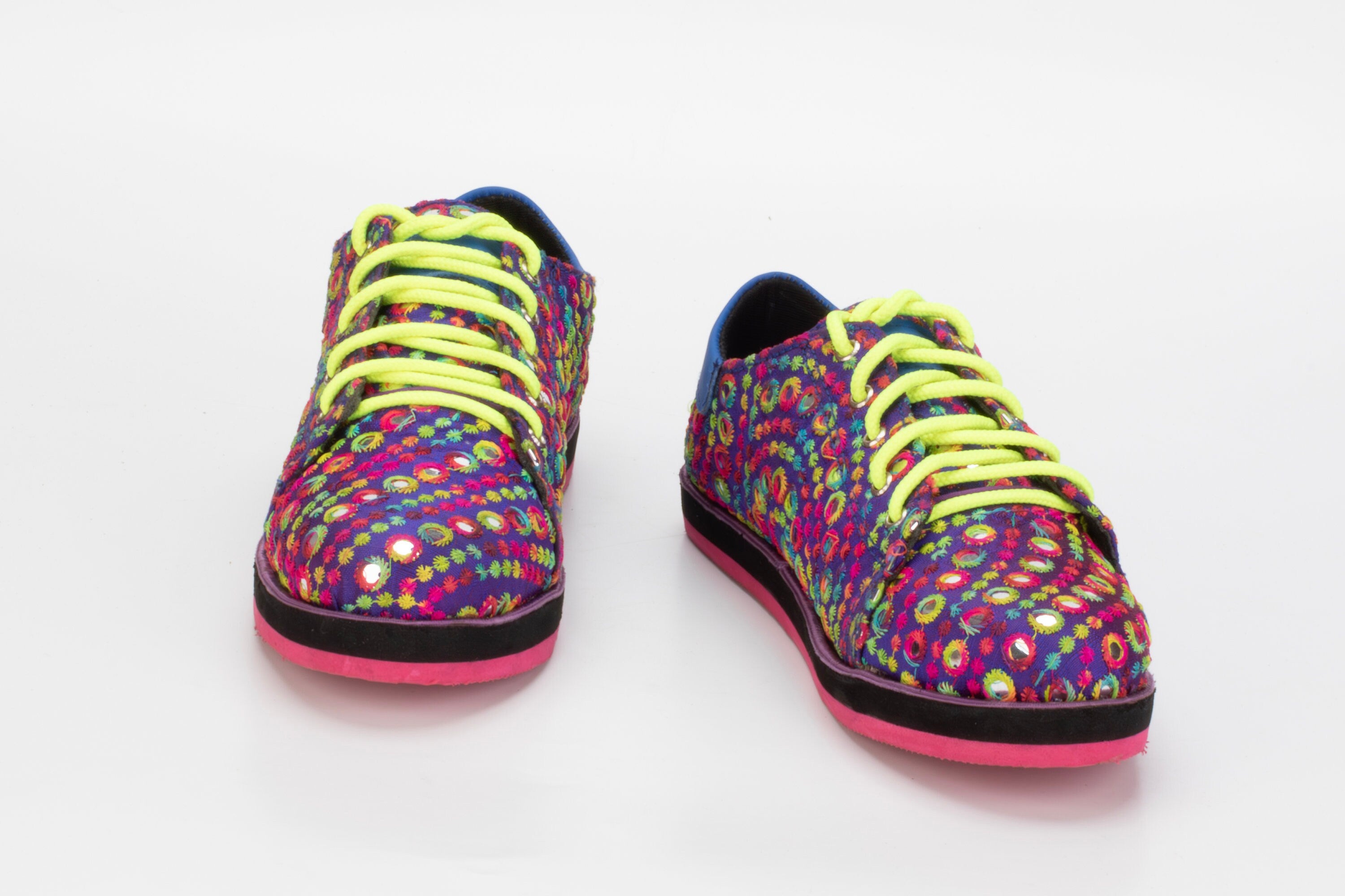 Upcycled Mirrorwork Fabric Sneakers  (UK6/EU39/US7.5)