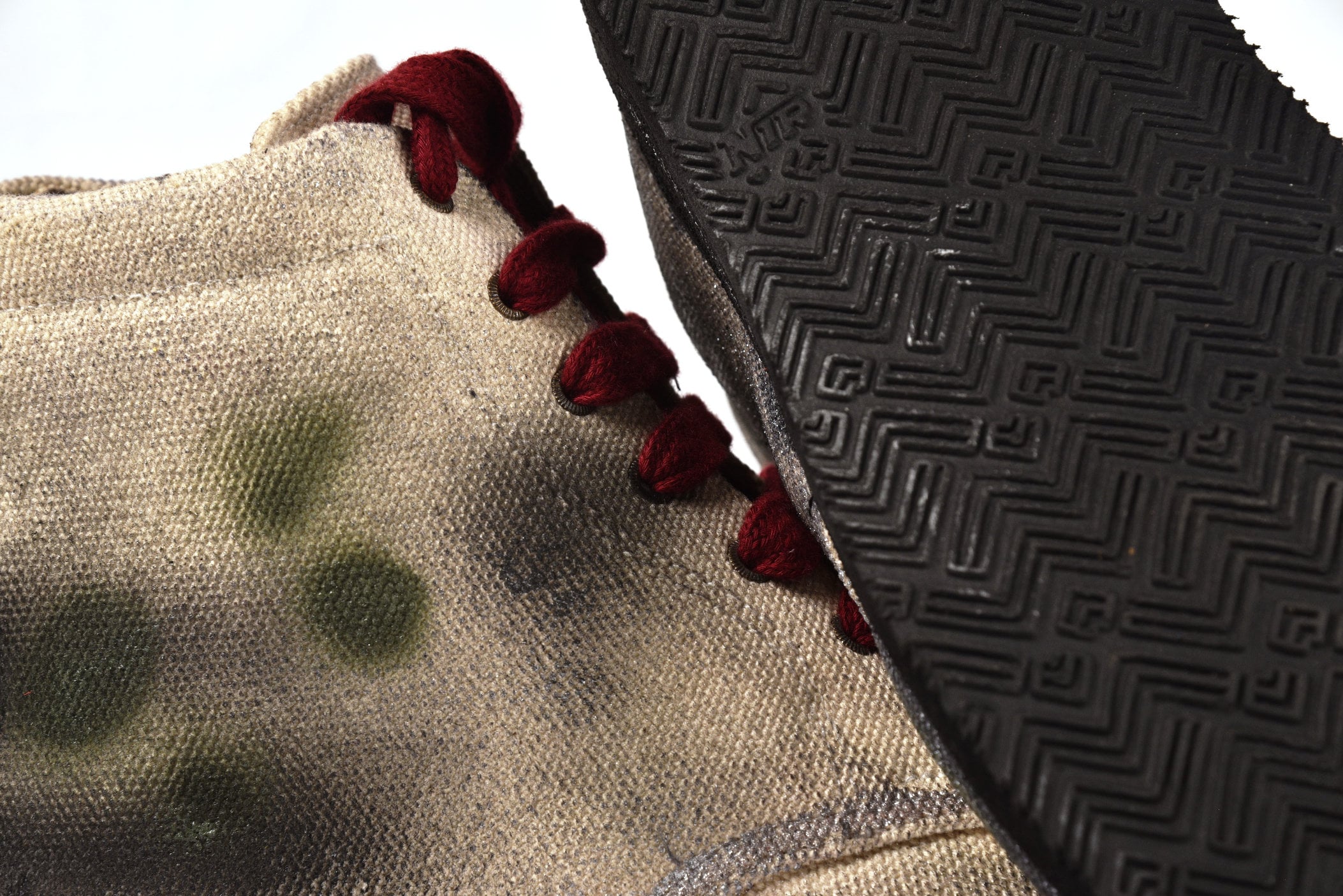 Heavy Canvas mid top boot with genuine leather lining and rubber sole