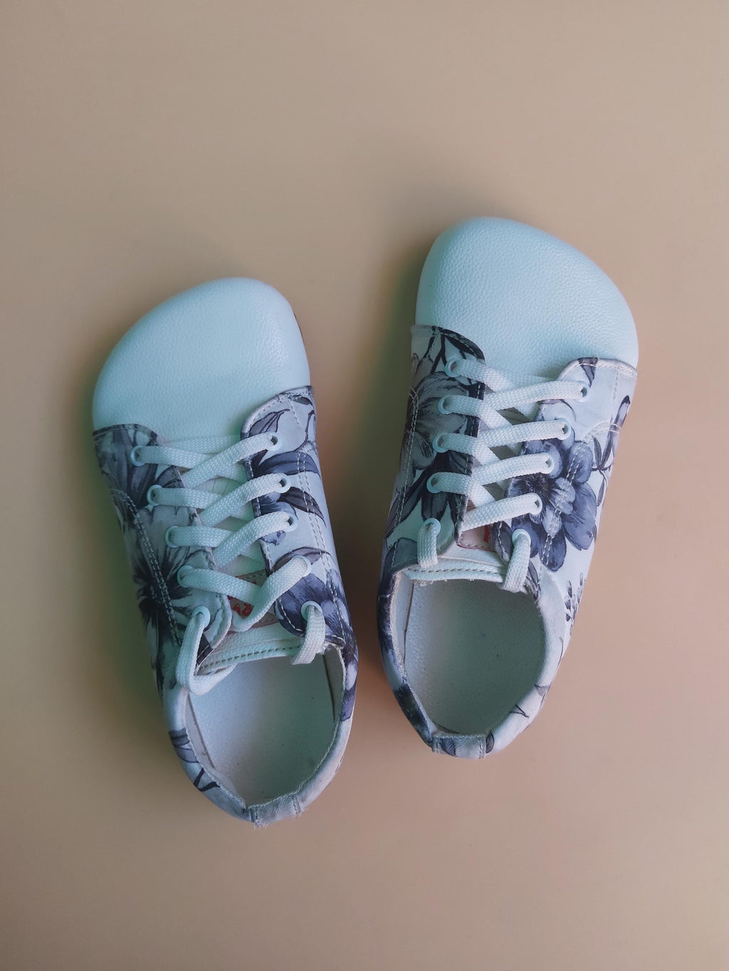 Vegan Floral Lace-up Sneaker: Wide Toe Bridal Shoe - US Size 5