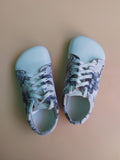 Vegan Floral Lace-up Sneaker: Wide Toe Bridal Shoe - US Size 5