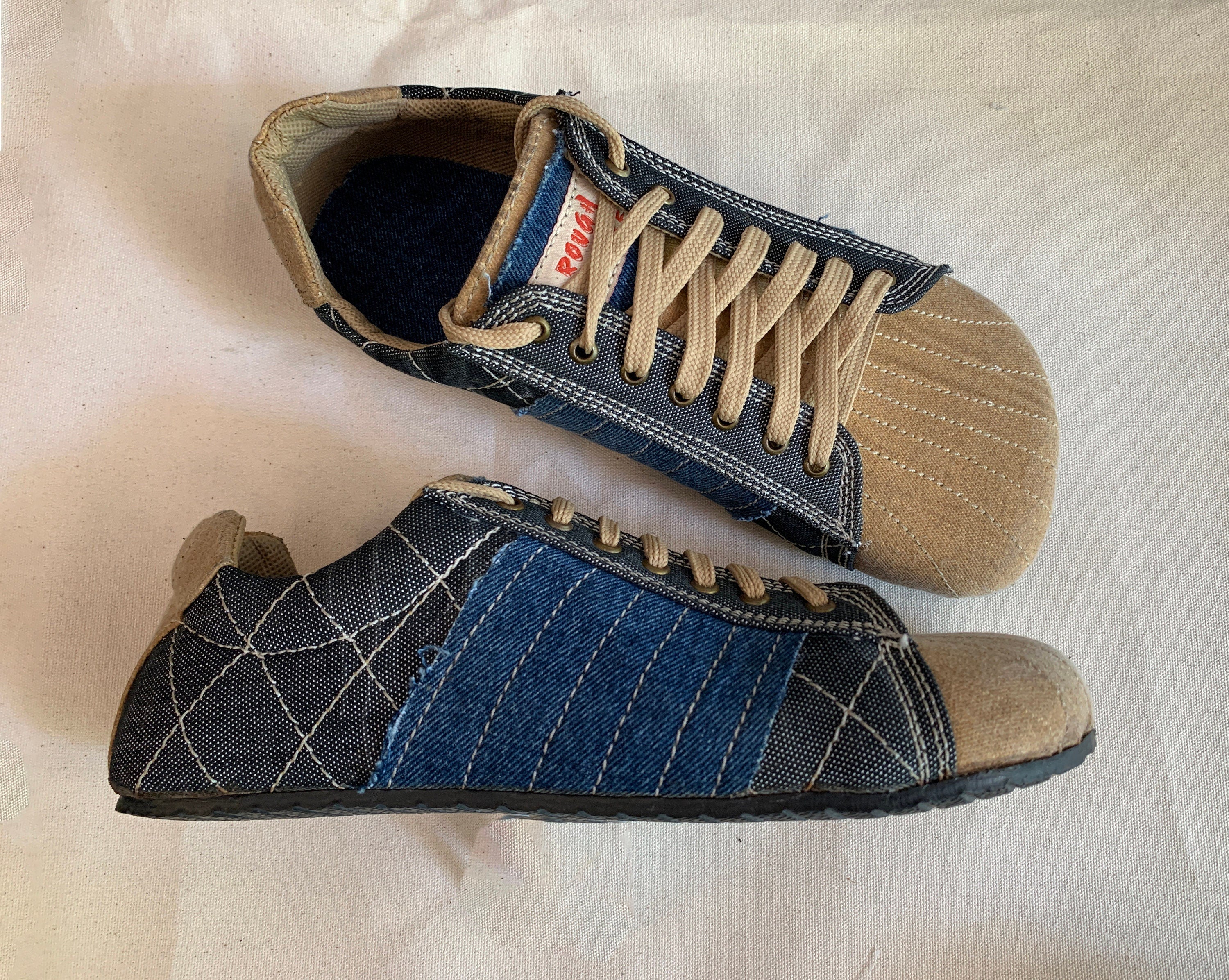 Upcycled Tarpaulin Low Top Sneakers, Vegan Tire Sole (US 9.5 / EU 43)