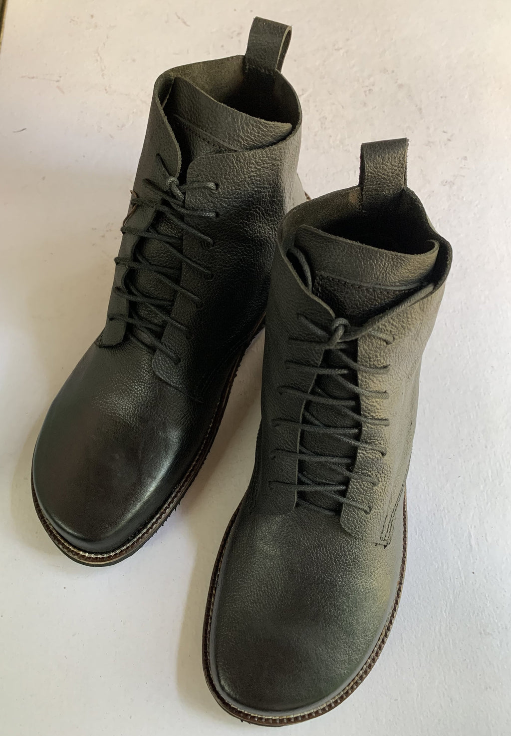 Barefoot Leather Boots with Rubber Sole I UK8/EU43 I Customization Available