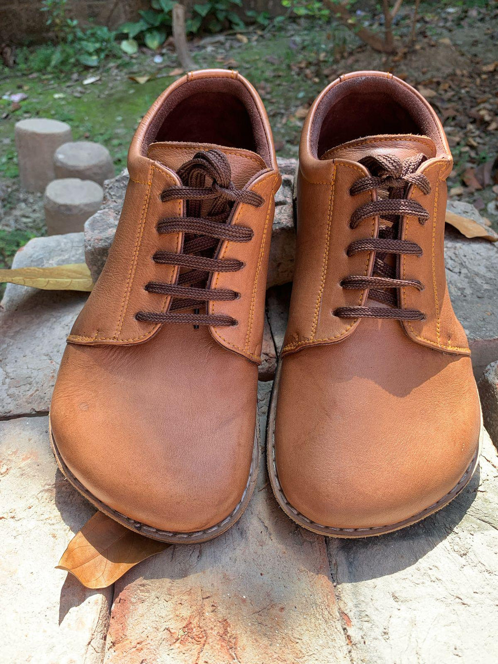 Tan Leather Barefoot Shoes: Wide Foot Design (UK9/EU43/US10)