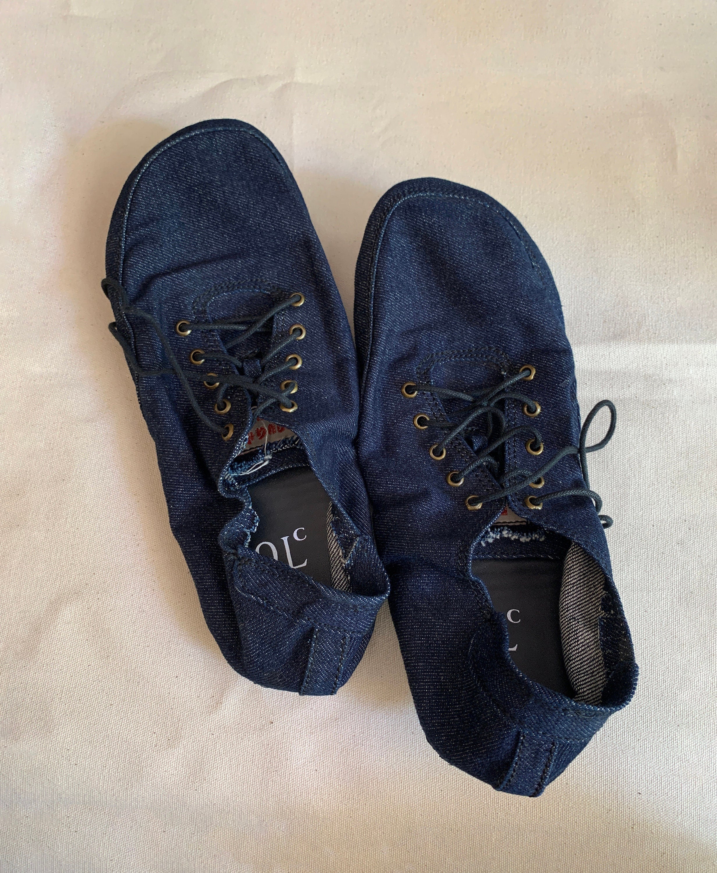 Upcycled Denim Vegan Barefoot Sneakers: Tire Sole, US 10 / EU 43