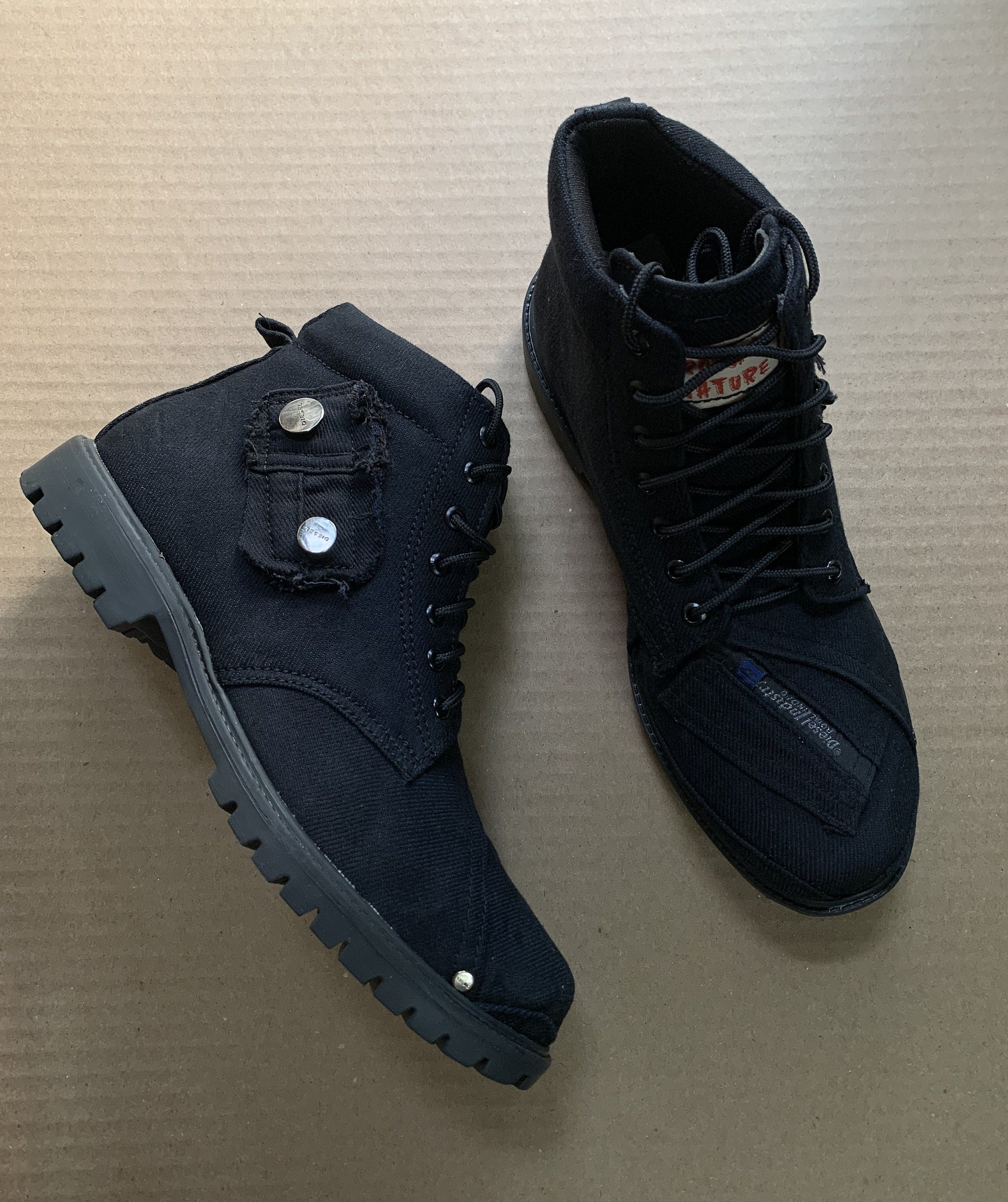 Upcycled Denim Boots with Padded Interior (UK9/EU43/US10.5)